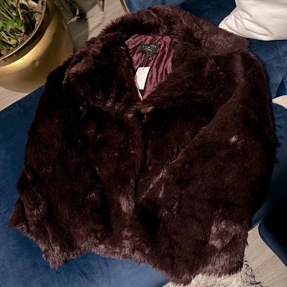 PLUM FAUX FUR JACKET! - Picture 3 of 6